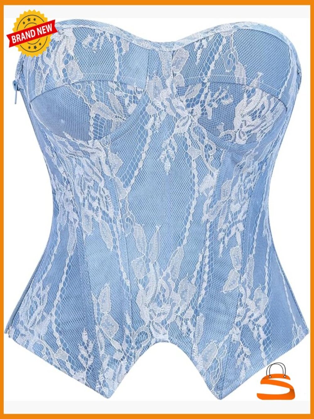 Strapless Lace Up Corset Top Boned Bustier Hourglass Shapewear Tops